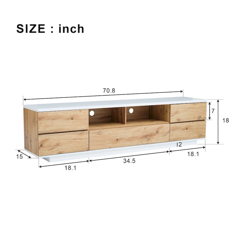 80-Inch Modern TV Stand with Concealed Storage