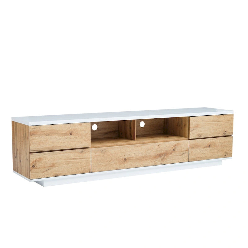 80-Inch Modern TV Stand with Concealed Storage