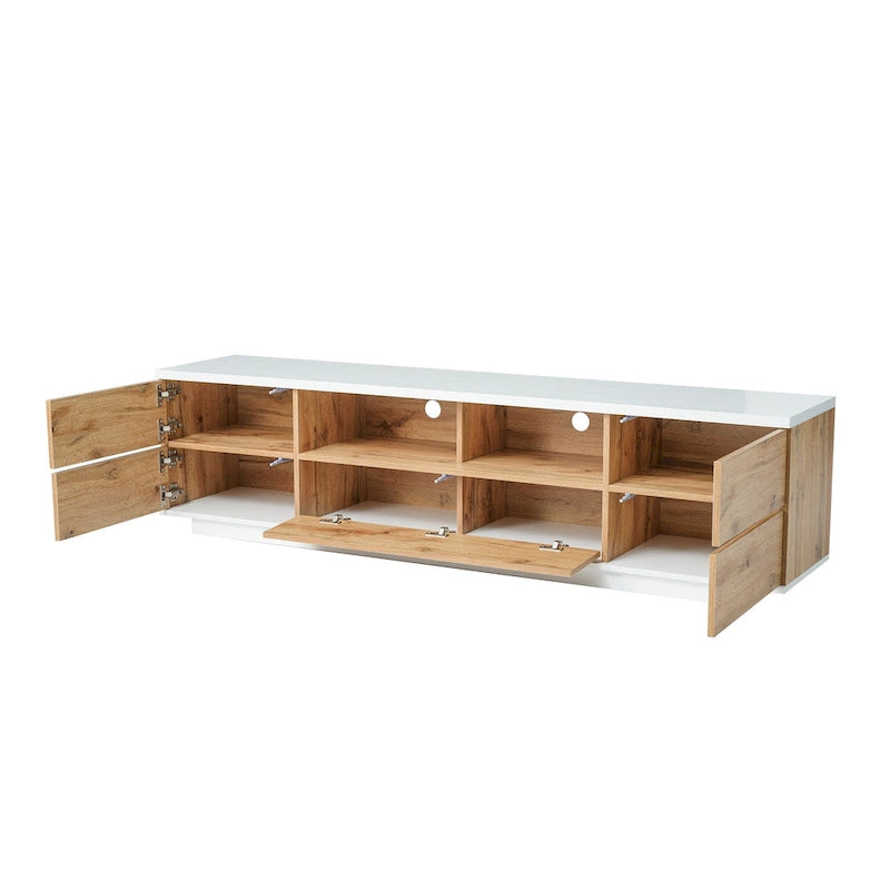 80-Inch Modern TV Stand with Concealed Storage