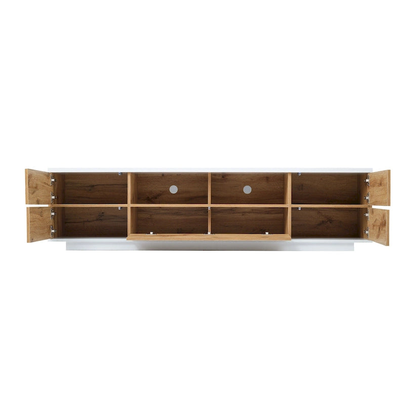 80-Inch Modern TV Stand with Concealed Storage