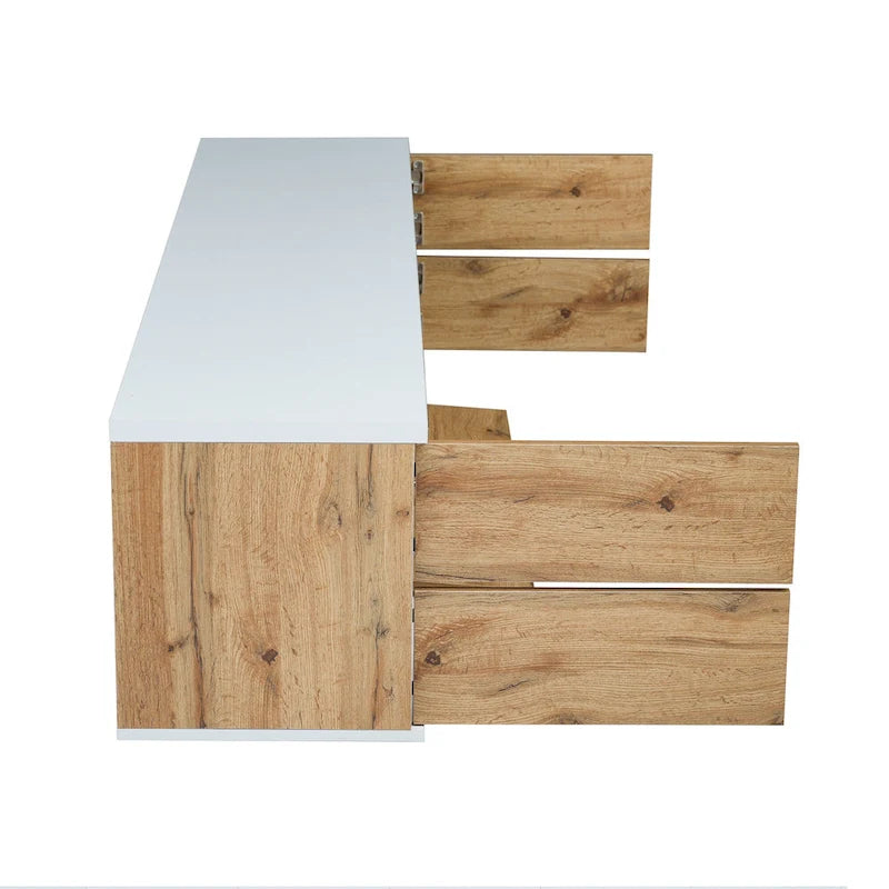 80-Inch Modern TV Stand with Concealed Storage