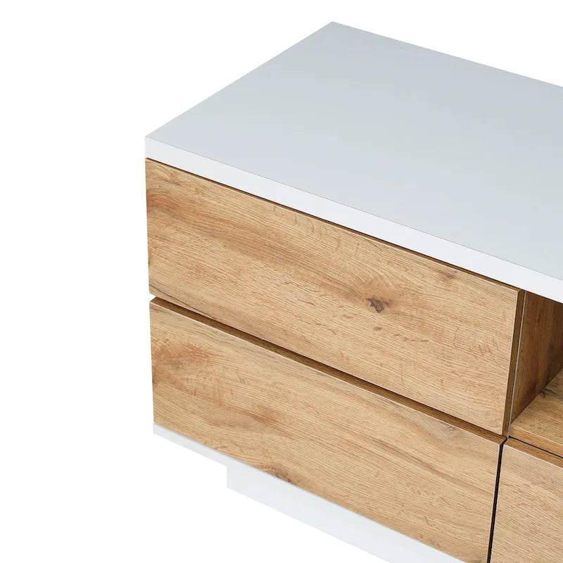80-Inch Modern TV Stand with Concealed Storage