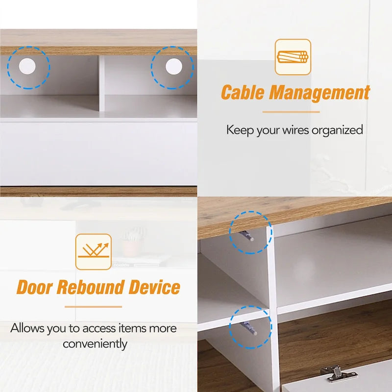 80-Inch Modern TV Stand with Concealed Storage