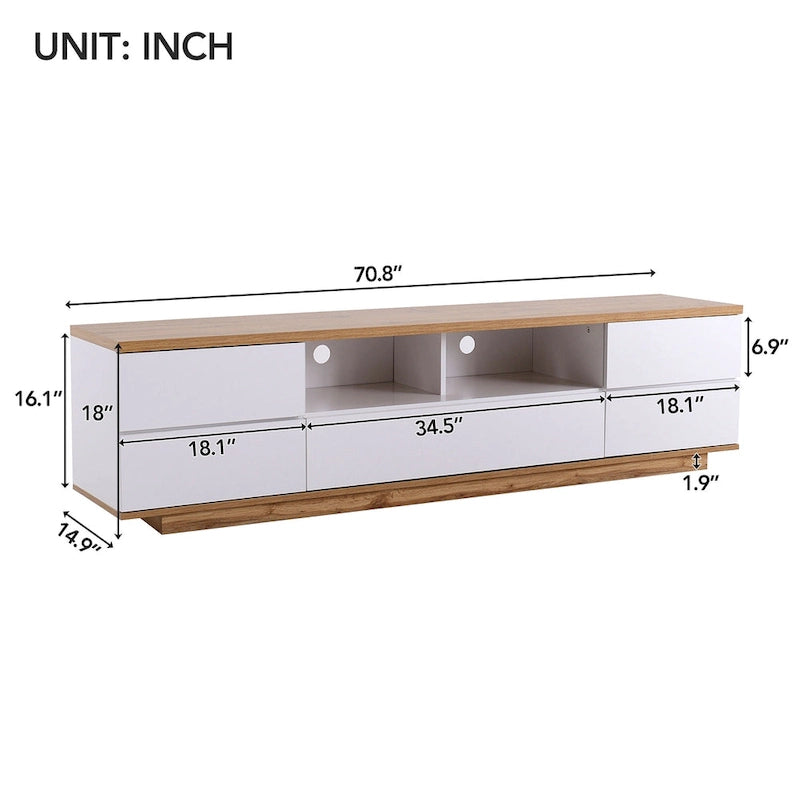 80-Inch Modern TV Stand with Concealed Storage