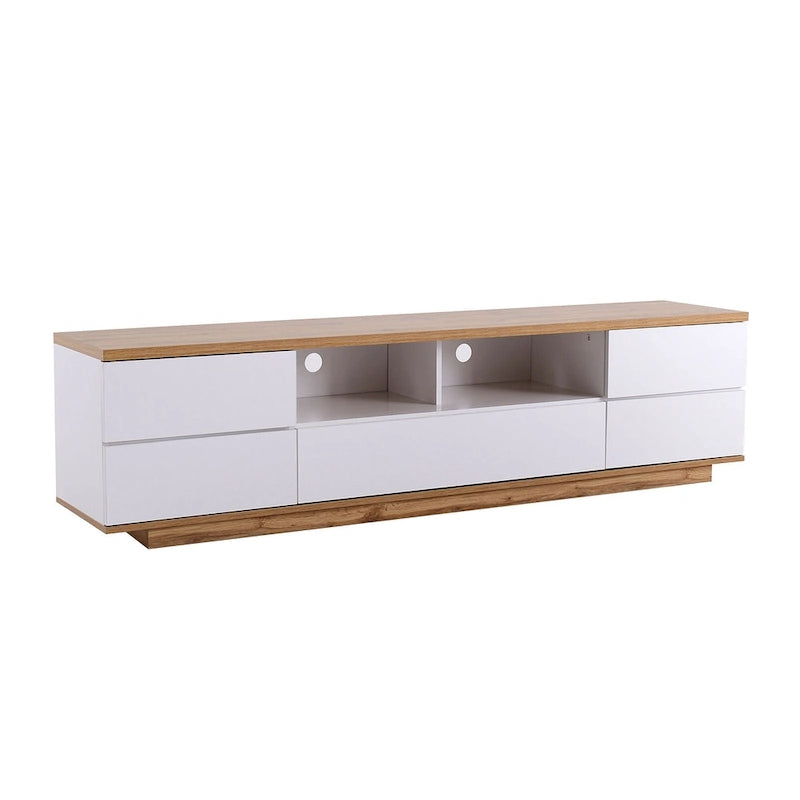 80-Inch Modern TV Stand with Concealed Storage