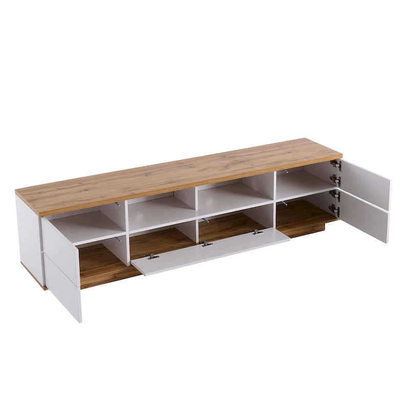80-Inch Modern TV Stand with Concealed Storage