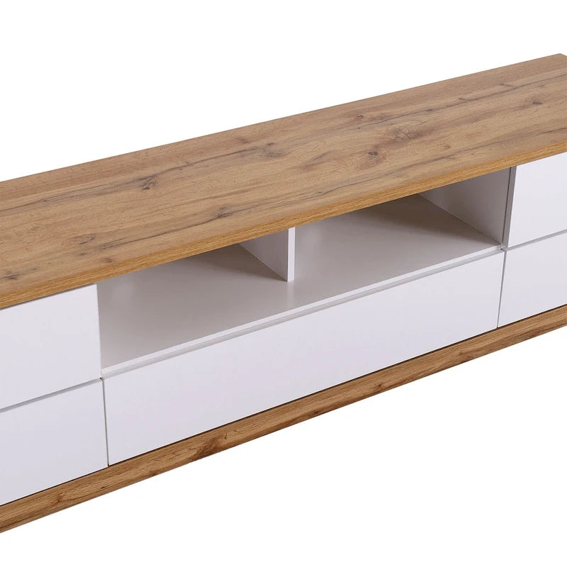 80-Inch Modern TV Stand with Concealed Storage