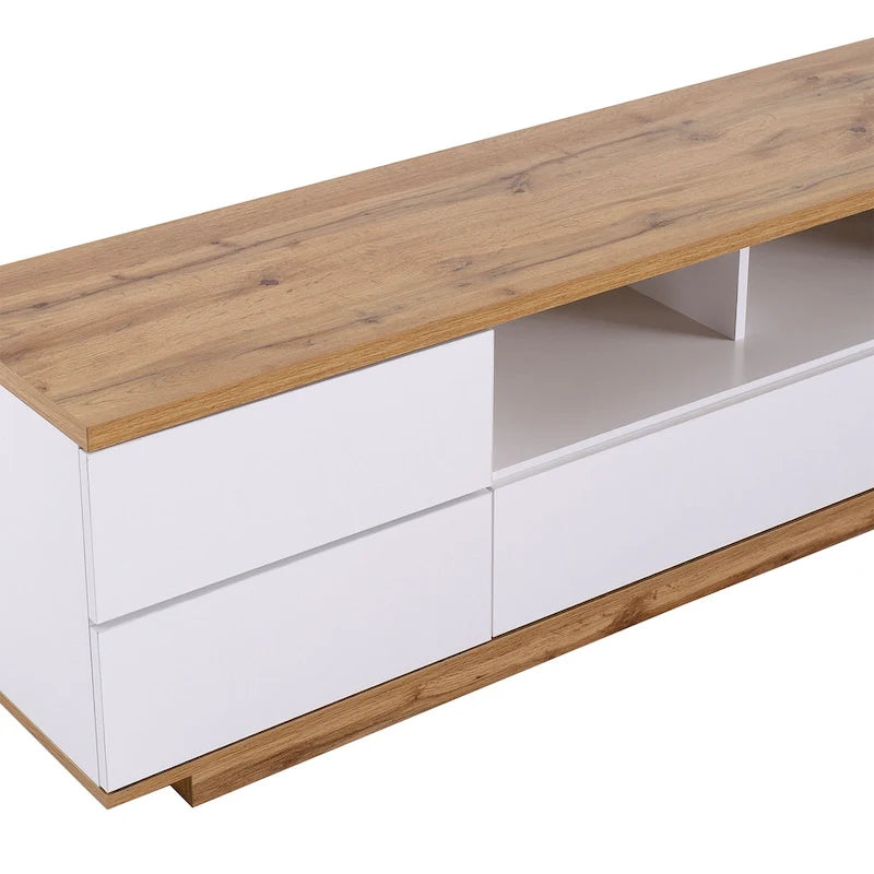 80-Inch Modern TV Stand with Concealed Storage