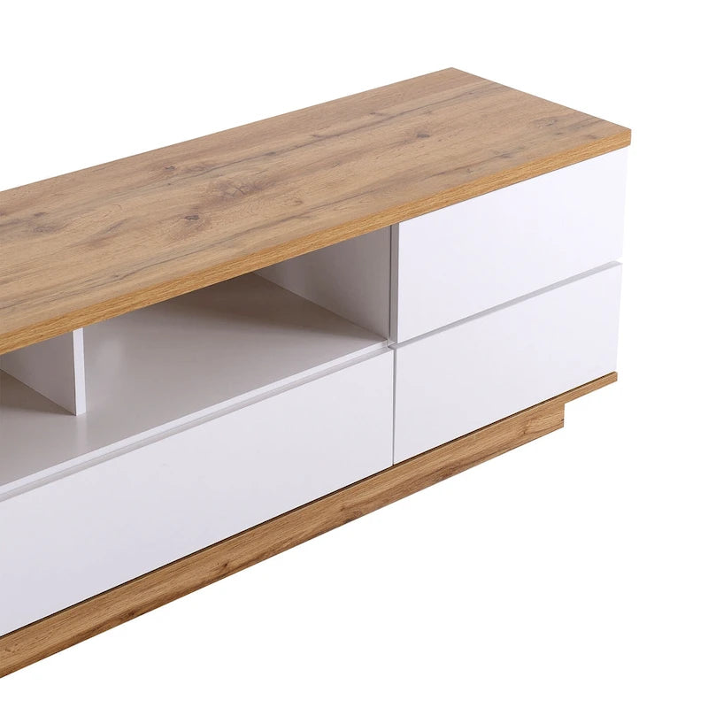 80-Inch Modern TV Stand with Concealed Storage