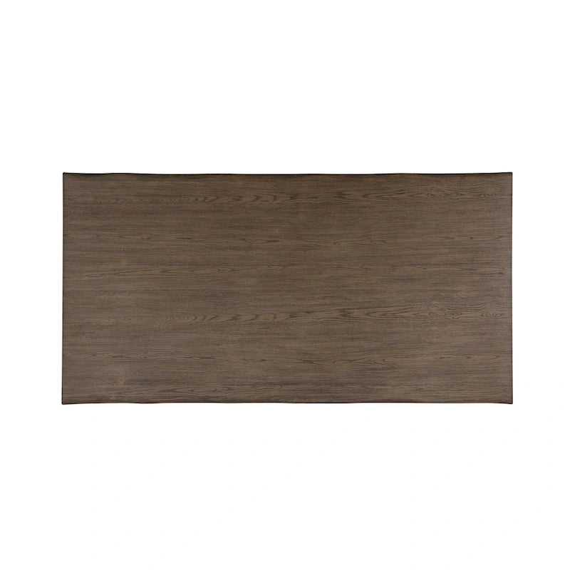 84-Inch Live Edge Rectangular Dining Table with Black Metal Legs