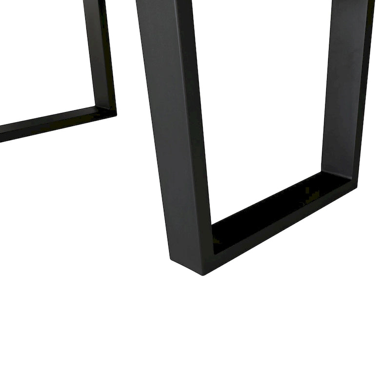 84-Inch Live Edge Rectangular Dining Table with Black Metal Legs