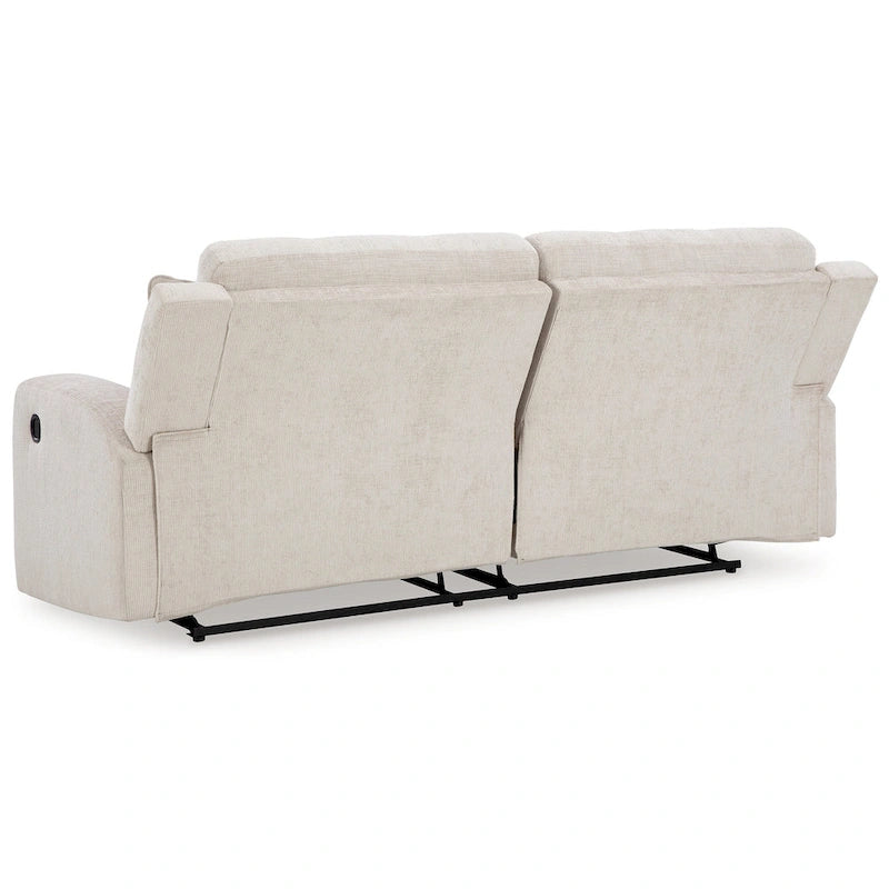 87-Inch Manual Reclining Sofa with Tufted Back and 2 Accent Pillows