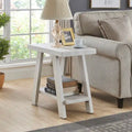 Modern Rectangular Side Table with Storage Shelf and Wide-Angle Legs