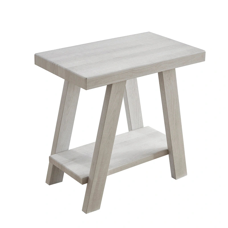 Modern Rectangular Side Table with Storage Shelf and Wide-Angle Legs