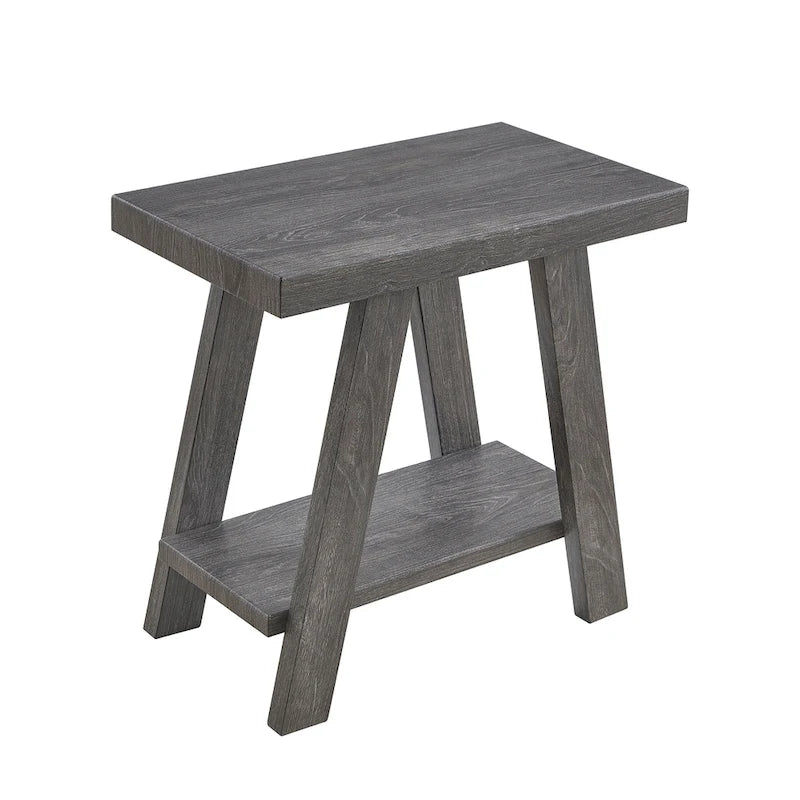 Modern Rectangular Side Table with Storage Shelf and Wide-Angle Legs