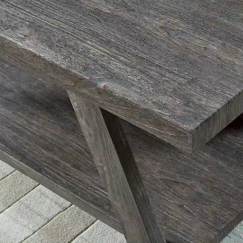 Modern Rectangular Side Table with Storage Shelf and Wide-Angle Legs