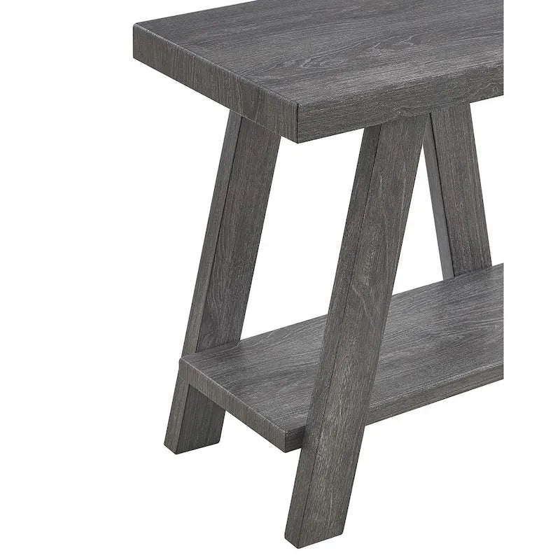 Modern Rectangular Side Table with Storage Shelf and Wide-Angle Legs