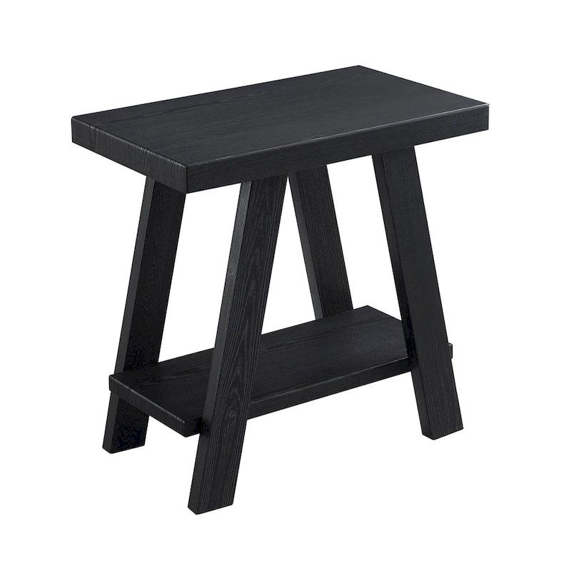 Modern Rectangular Side Table with Storage Shelf and Wide-Angle Legs