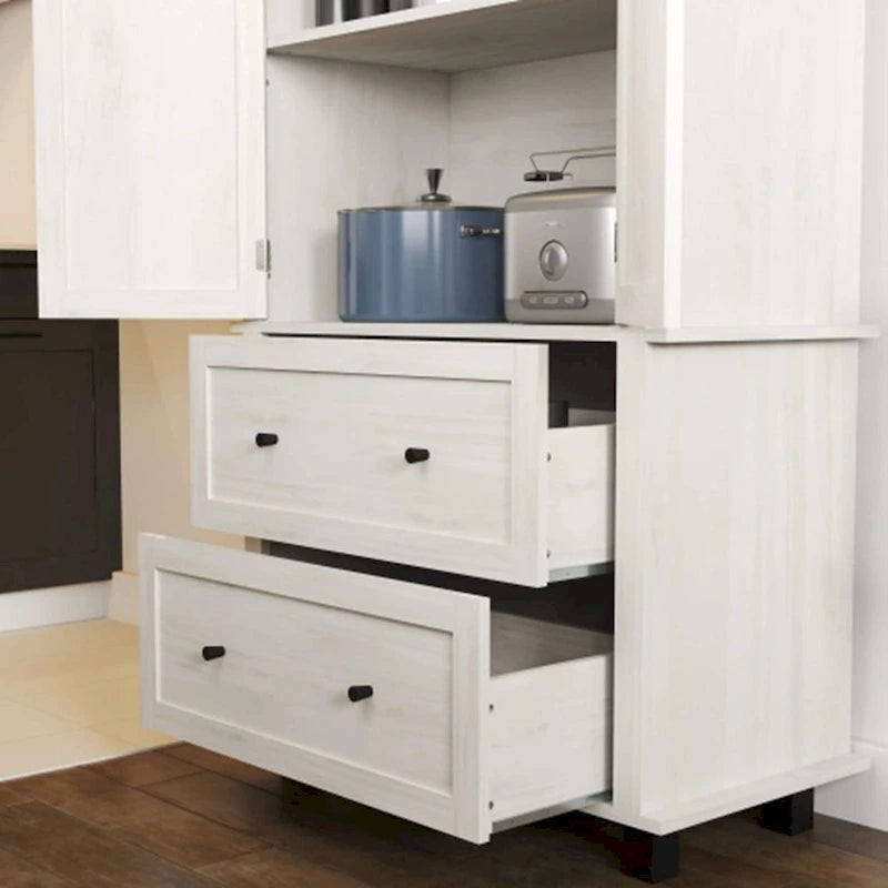 70-Inch Tall Kitchen Pantry Storage Cabinet with Barn Doors and Drawers