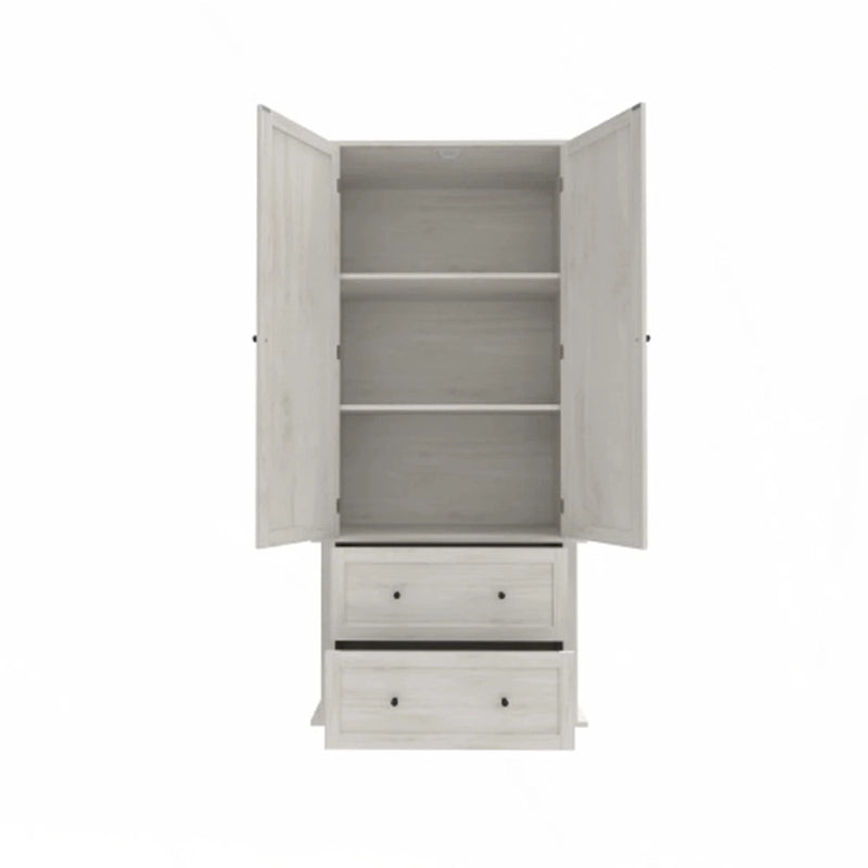 70-Inch Tall Kitchen Pantry Storage Cabinet with Barn Doors and Drawers