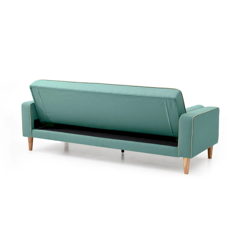 85-Inch Tufted Sofa Bed with Removable Back and Arms, 2 Bolster Pillows