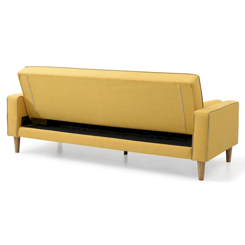 85-Inch Tufted Sofa Bed with Removable Back and Arms, 2 Bolster Pillows