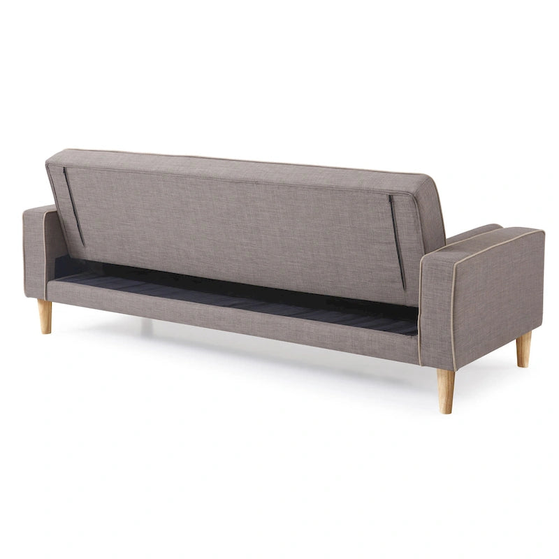 85-Inch Tufted Sofa Bed with Removable Back and Arms, 2 Bolster Pillows