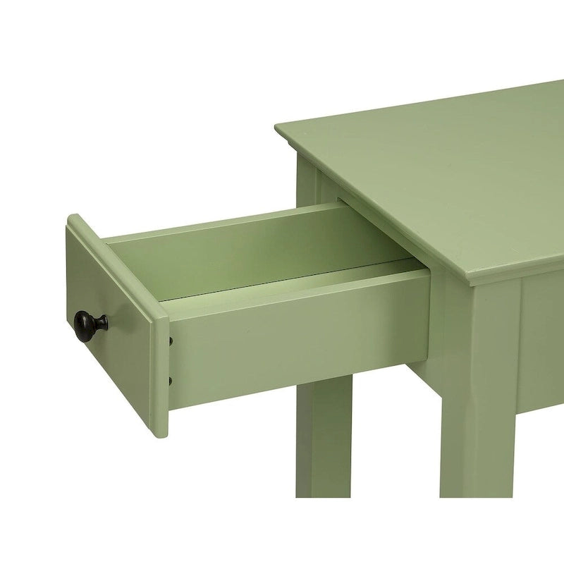 Table d'appoint fine en bois avec tiroir et étagère ouverte