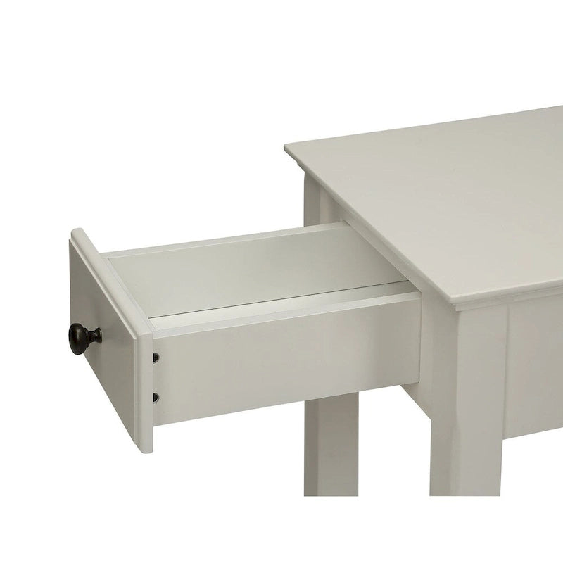 Table d'appoint fine en bois avec tiroir et étagère ouverte