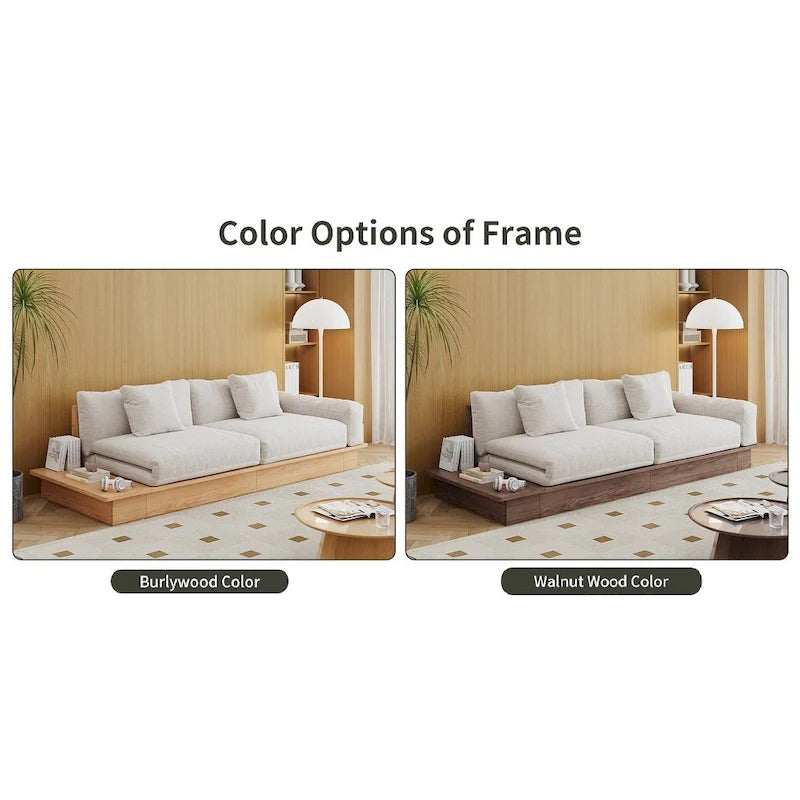 Modern Cotton Linen Upholstered Sofa with Solid Wood Frame