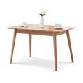 Table à manger extensible en chêne massif avec finition naturelle