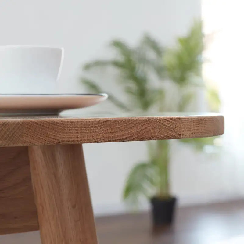Table à manger extensible en chêne massif avec finition naturelle