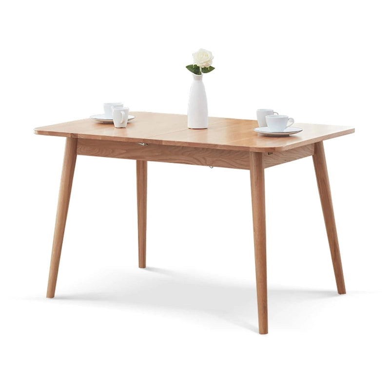 Table à manger extensible en chêne massif avec finition naturelle