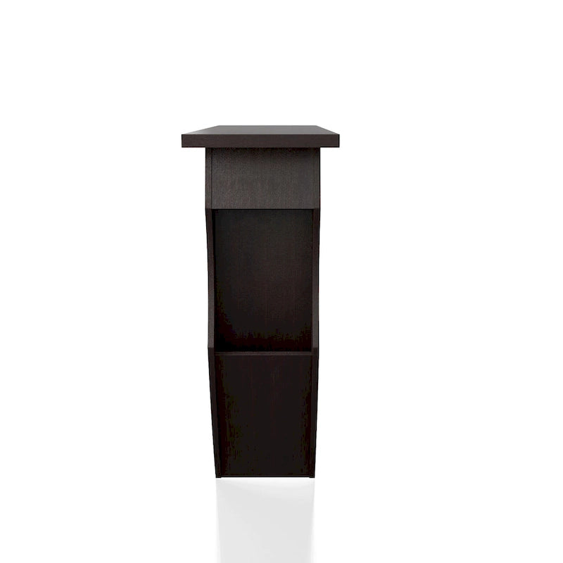 39-Inch Sculptural Console Table with Curved Sides, Drawer and Open Shelf