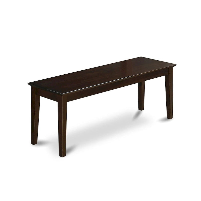 51-Inch Rubberwood Dining Bench with Solid Wood Seat in 3 Finish Options