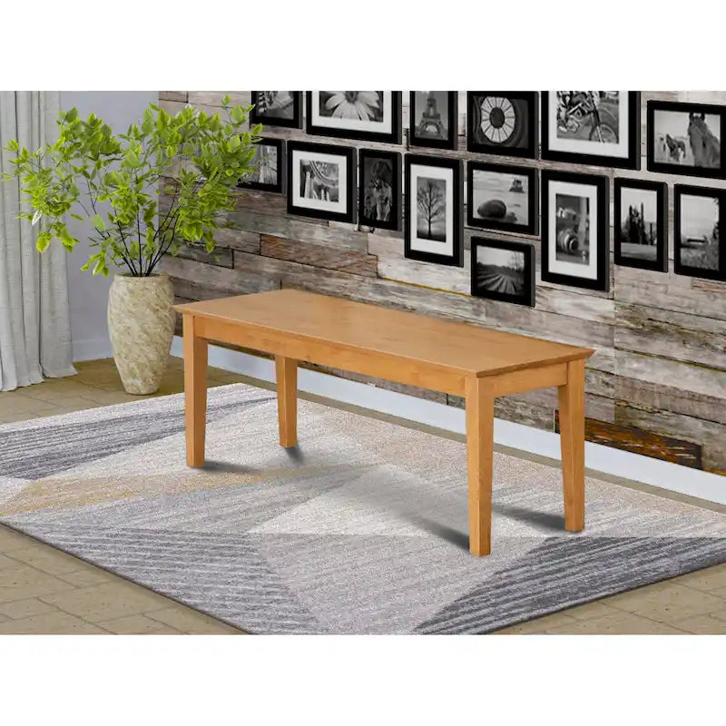 51-Inch Rubberwood Dining Bench with Solid Wood Seat in 3 Finish Options
