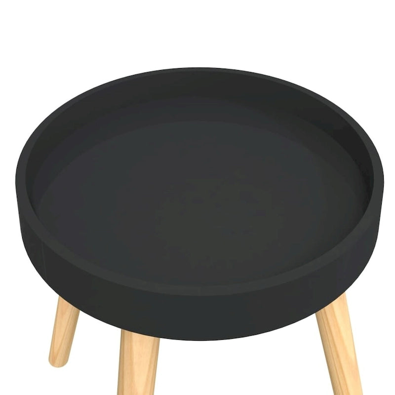 Table d'appoint carrée scandinave avec plateau amovible et pieds en pin massif