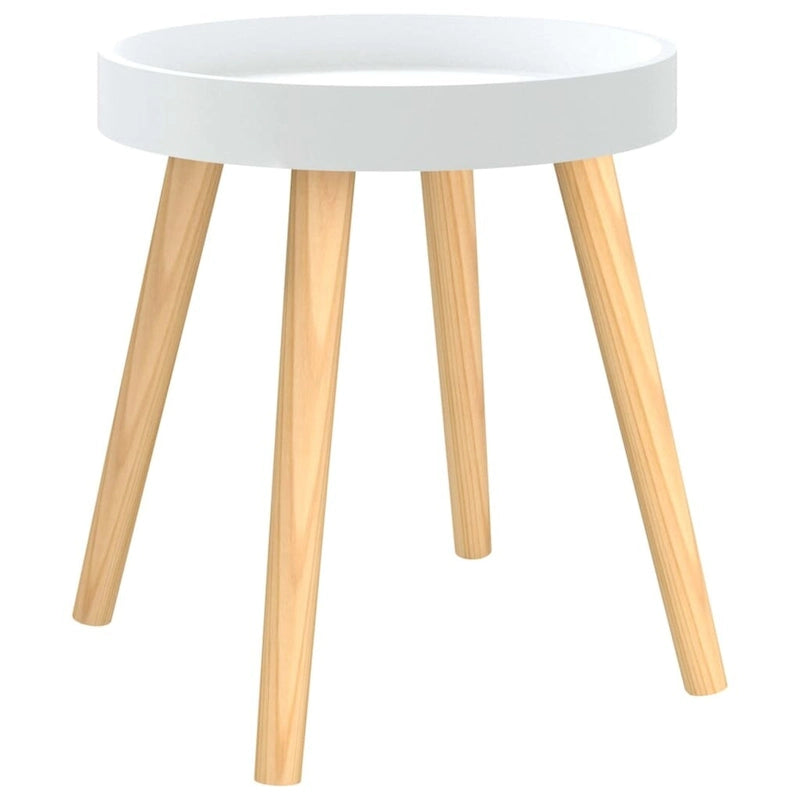 Table d'appoint carrée scandinave avec plateau amovible et pieds en pin massif