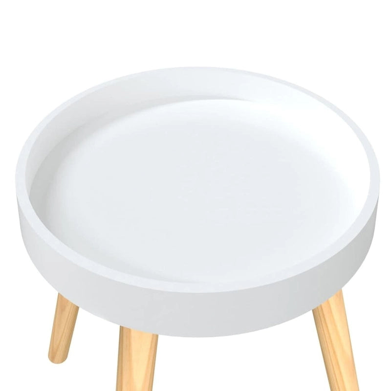 Table d'appoint carrée scandinave avec plateau amovible et pieds en pin massif
