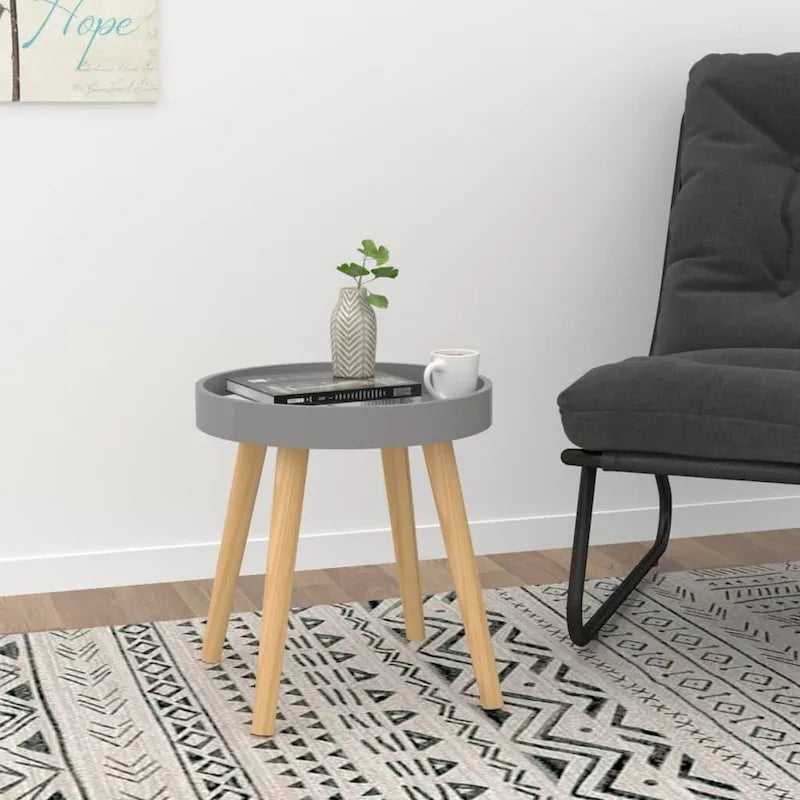 Table d'appoint carrée scandinave avec plateau amovible et pieds en pin massif