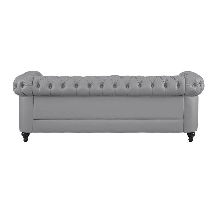 3-Seater Chesterfield Sofa with Deep Button Tufting and Solid Wood Legs
