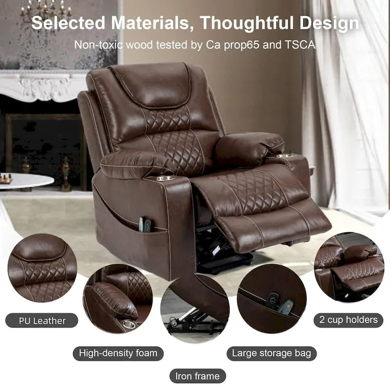 Power Lift Recliner Chair with Massage, Heating and Dual Motor