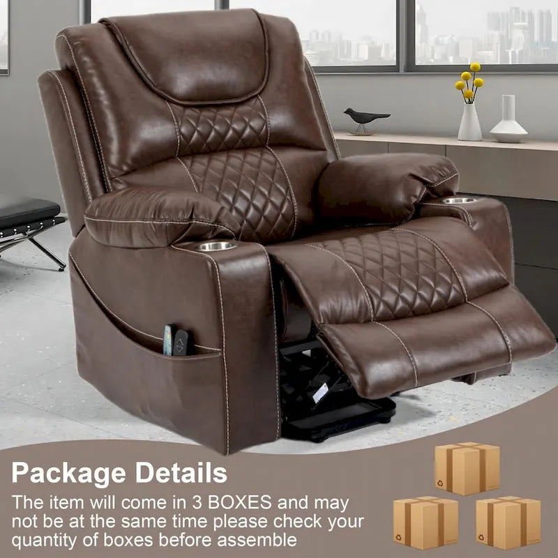 Fauteuil inclinable Power Lift avec massage, chauffage et double moteur