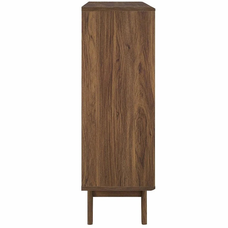 3-Tier Mid-Century Modern Display Storage Cabinet with Tapered Legs