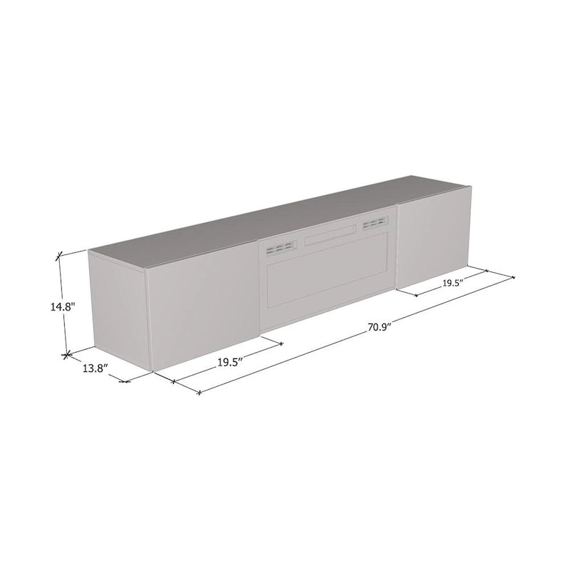 70-Inch Floating TV Stand with Built-In Electric Fireplace Insert