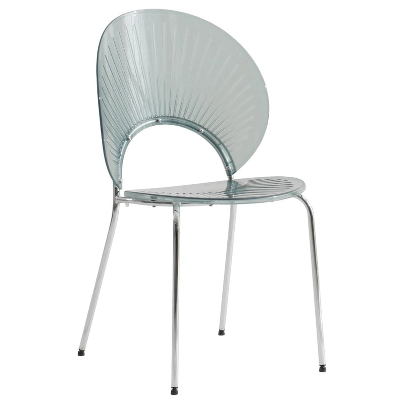 Modern Stackable Plastic Dining Chair with Chrome Base