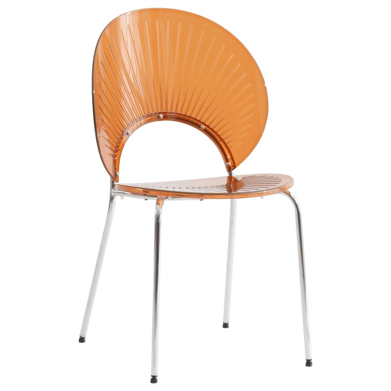 Modern Stackable Plastic Dining Chair with Chrome Base