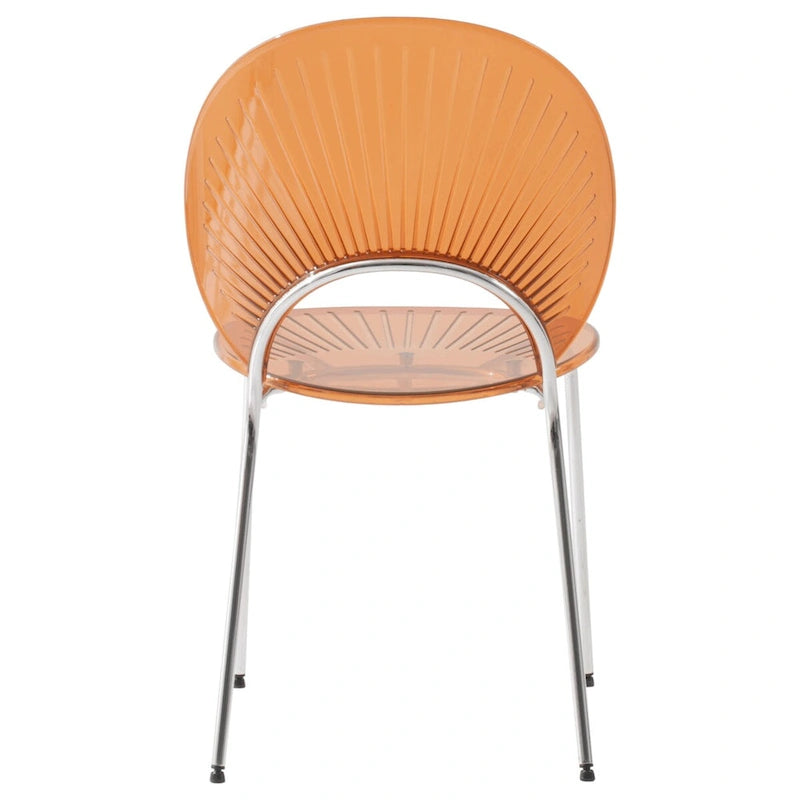 Modern Stackable Plastic Dining Chair with Chrome Base