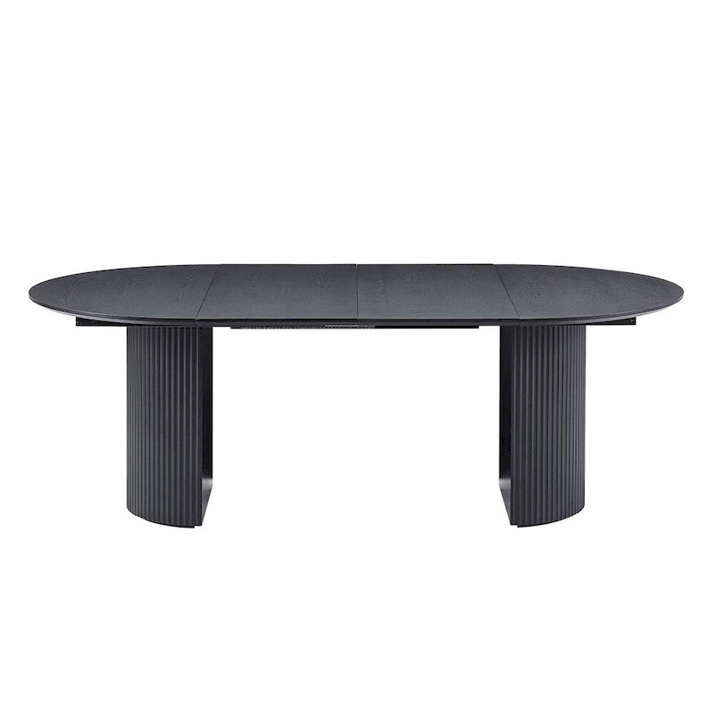 Table à manger ovale extensible avec piètement en T, pour 2 à 6 personnes