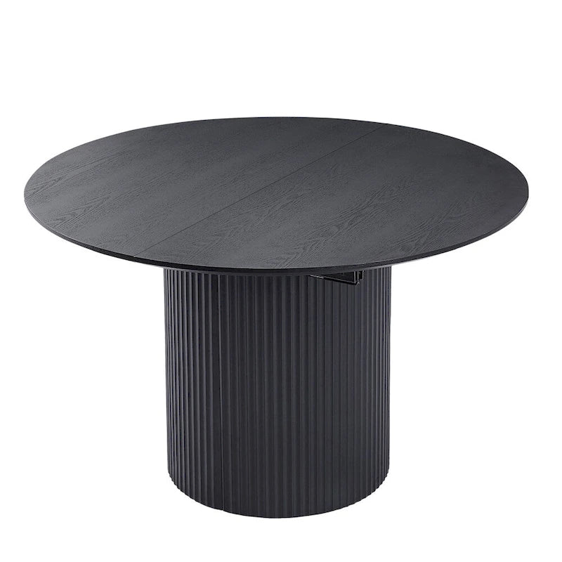 Table à manger ovale extensible avec piètement en T, pour 2 à 6 personnes